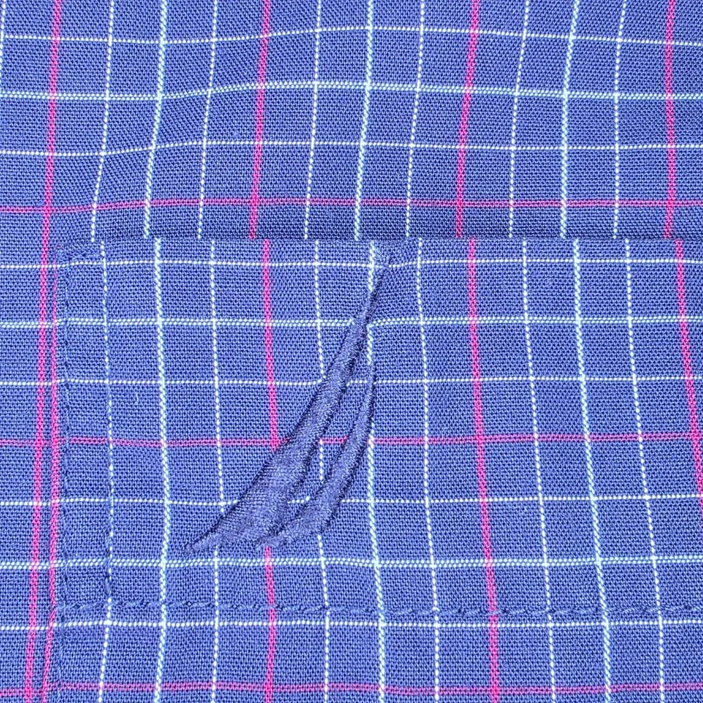 Nautica Button Down Shirt Men's 3XLT Blue Plaid Wrinkle Resistant MR1351